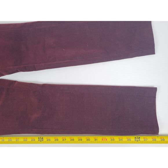 Theory H0804220 Navalane Casual‎ Velvet Maroon Stretch Back Zip Pants Womens 6 - Picture 10 of 12